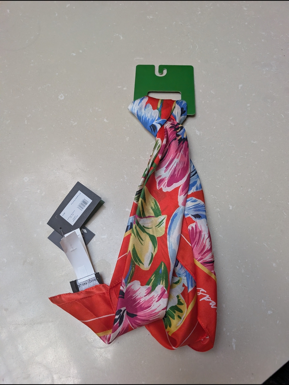 Kate Spade Painted Tulips Silk Square Scarf - Picture 8 of 8
